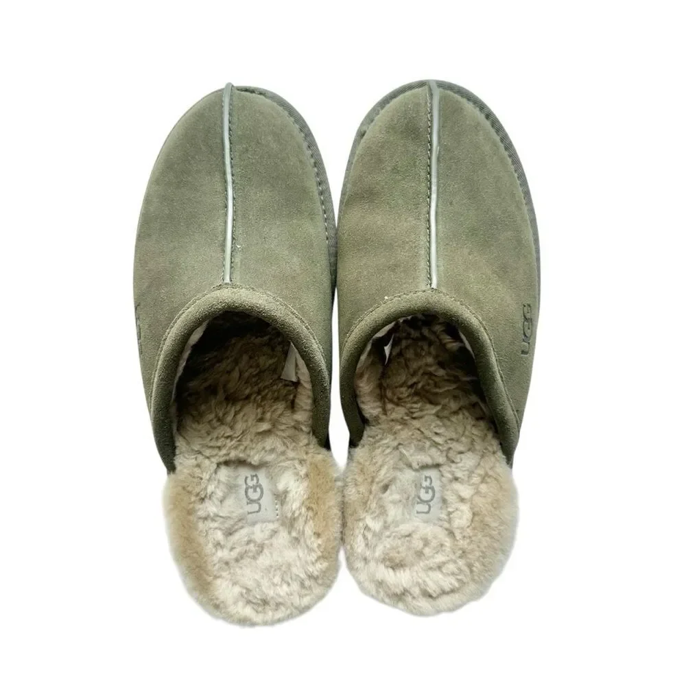 🔃UGG Men’s Green Slip On Suede Fur Slippers